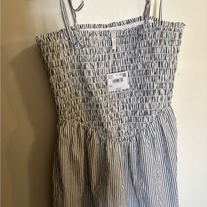 American Eagle Outfitters Black and White Striped Midi Dress